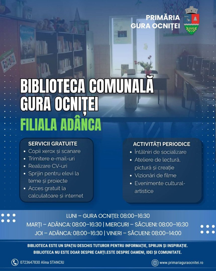 Biblioteca din Gura Ocnitei se transforma intr un spatiu dedicat educatiei si activitatilor creative