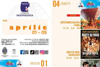 Consult programul proieciilor de film la Cinema Independena ntre 01 i 05 aprilie 2026