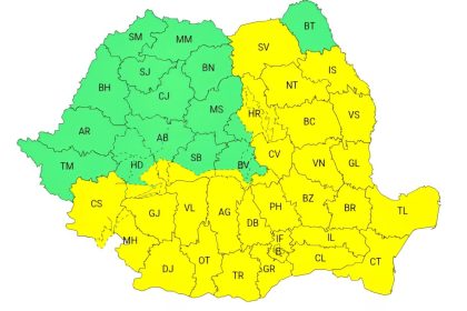 METEO Avertizare Cod Galben de vant si precipitatii in judetul Dambovita