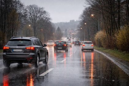 Trafic afectat de ploaie in aceasta dimineata pe drumurile din judetul Dambovita