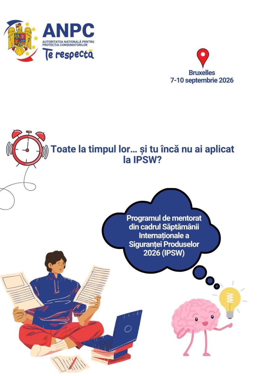 ANPC Apel deschis pentru studenti Programul de mentorat in cadrul Saptamanii Internationale a Sigurantei Produselor 2026