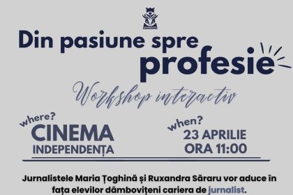 Atelier pentru liceeni pe tema dezinformarii si carierei in jurnalism la Cinema Independenta Targoviste