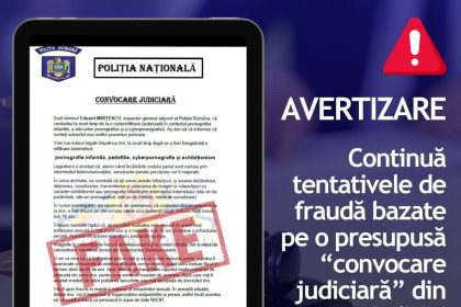 Atentie Tentativele de frauda in numele Politiei Romane continua