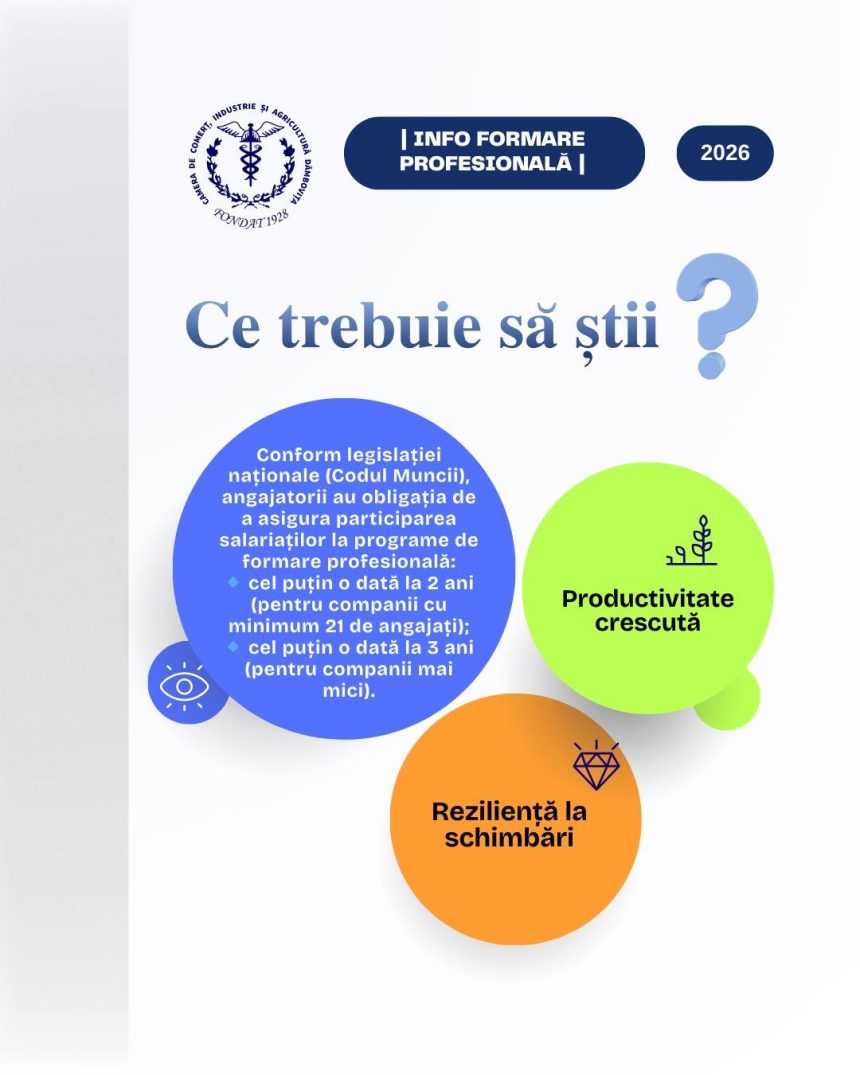 CCIA Dambovita Formarea profesionala devine cruciala pentru companii iar angajatorii au obligatii legale clar definite