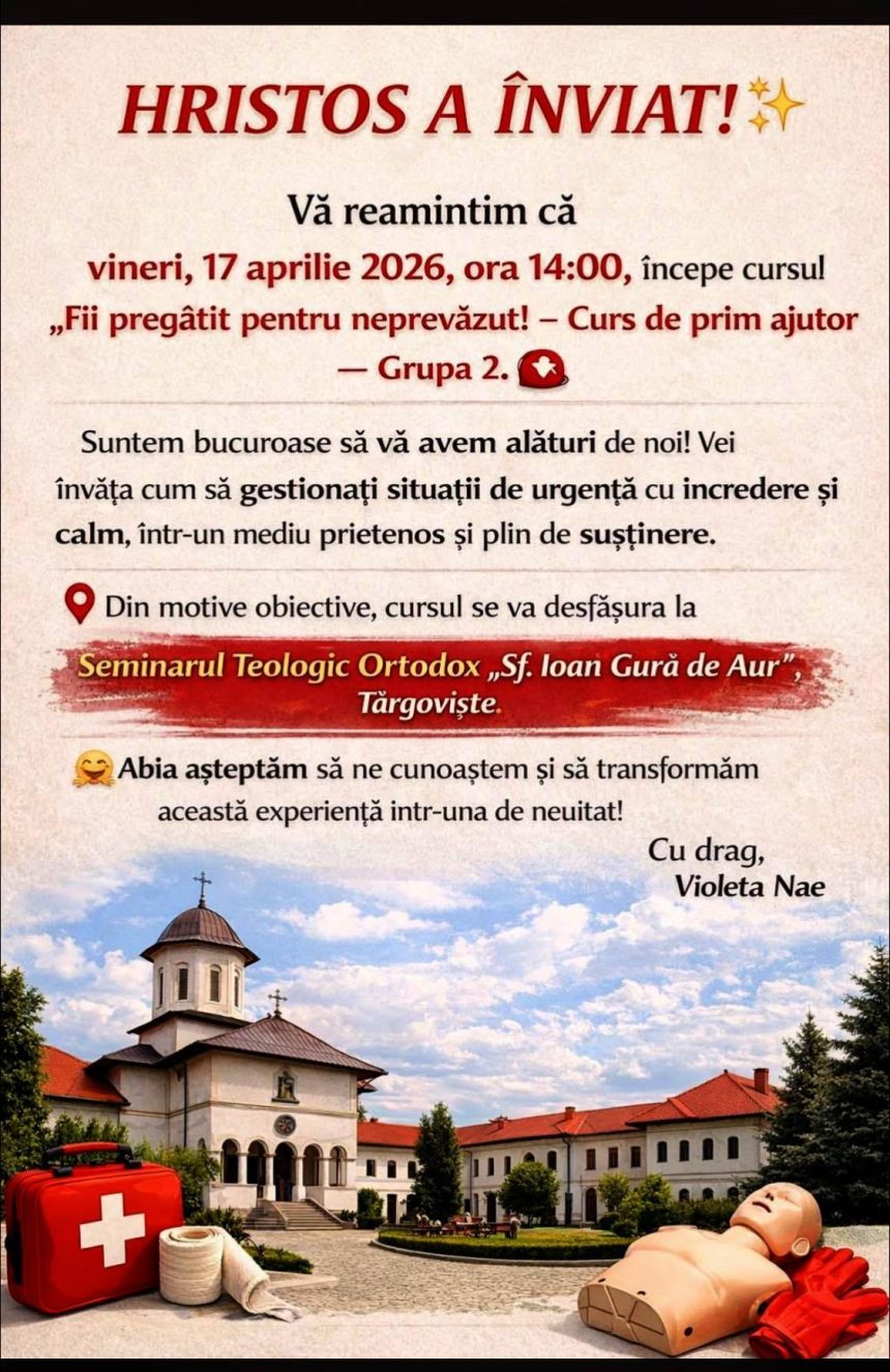 Casa Corpului Didactic Dambovita organizeaza cursuri de prim ajutor pentru profesori si pentru comunitate