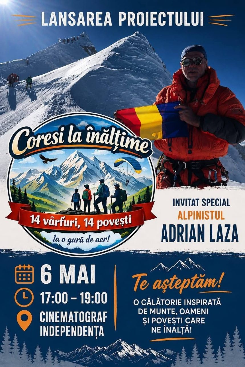 Coresi la inaltime proiect educational lansat la Targoviste cu alpinistul Adrian Laza ca invitat special