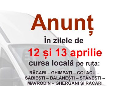 Cursa locala din Racari suspendata pe 12 si 13 aprilie
