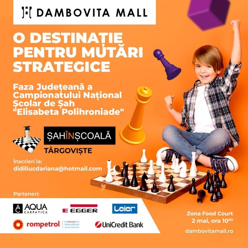 Dambovita Mall organizeaza in weekend etapa judeteana a Campionatului National de Sah pentru elevi