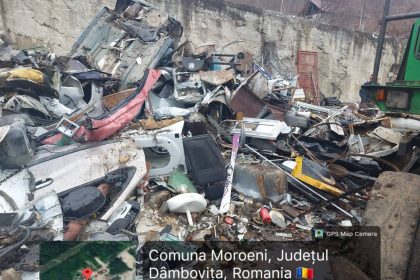 Depozit ilegal de piese auto descoperit de comisarii Garzii de Mediu in Moroeni
