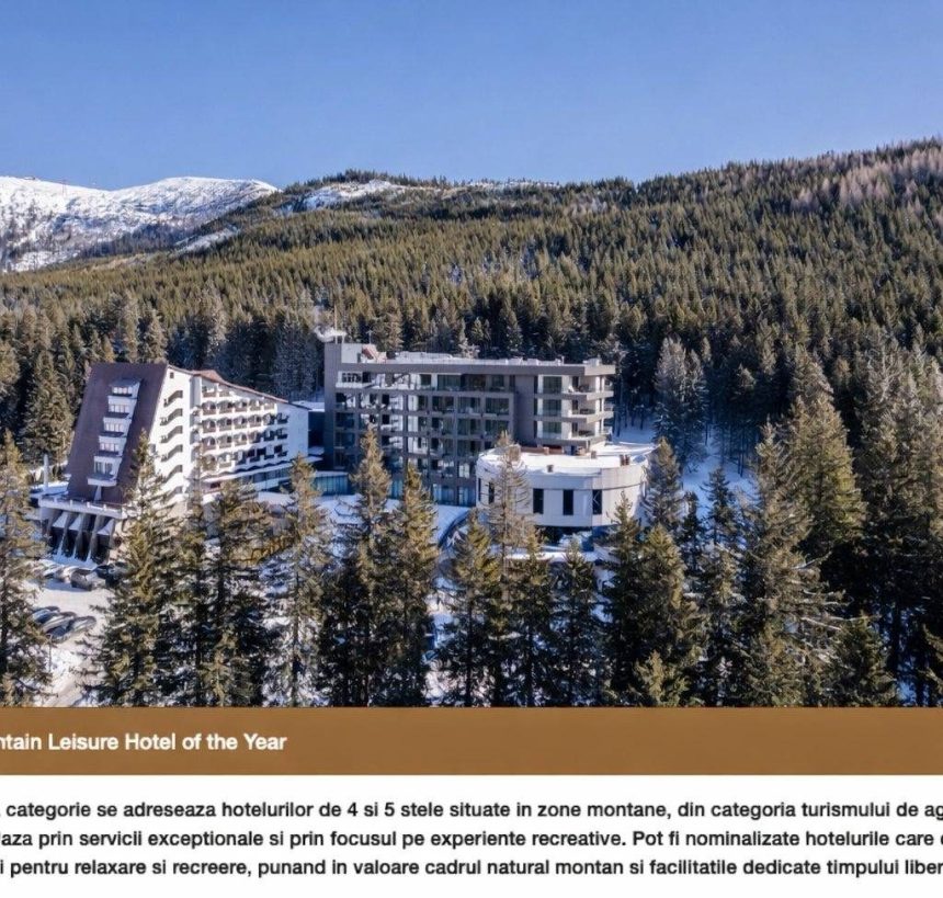 Hotelul Pesterar Wellness Spa nominalizat in trei categorii importante la TopHotel Awards 2026