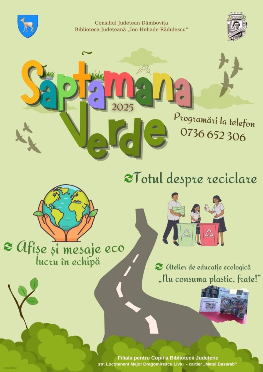 Saptamana Verde la Filiala pentru copii a Bibliotecii Judetene Dambovita