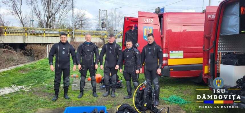 Scafandrii ISU Dambovita exercitiu pe raul Arges