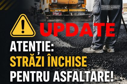Asfaltarea va duce la inchiderea temporara a unor strazi din Vulcana Pandele