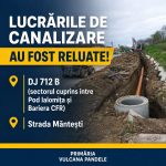 Au fost reintegrate lucrarile la reteaua de canalizare din Vulcana Pandele Doua tronsoane vor fi interventiunate