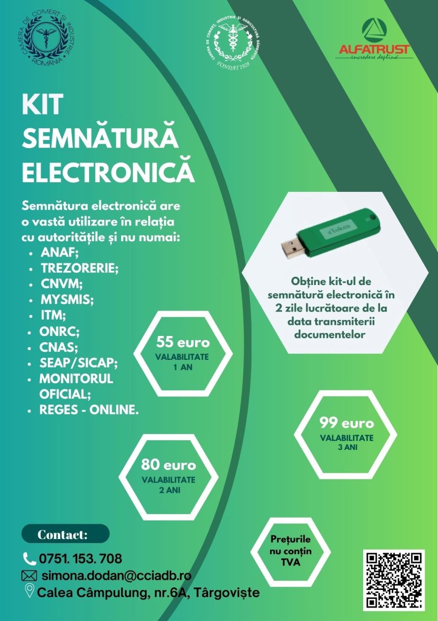 Camera de Comert Dambovita incurajeaza antreprenorii sa adopte semnatura electronica