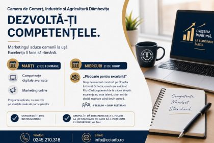 Camera de Comert Dambovita lanseaza noi cursuri pentru antreprenori si un grup dedicat excelentei in afaceri