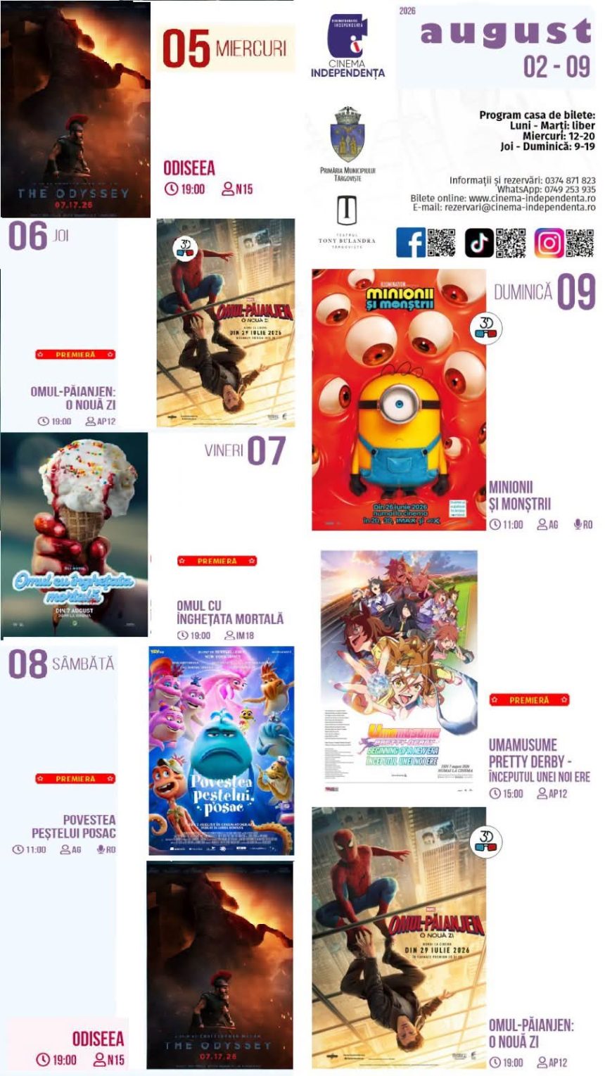 Consultati programul proiectiilor de film la Cinema Independenta in perioada 02