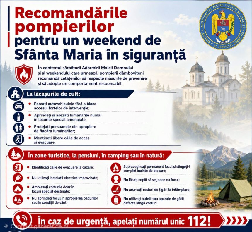ISU Dambovita sfaturi pentru un weekend de Sfanta Maria in siguranta