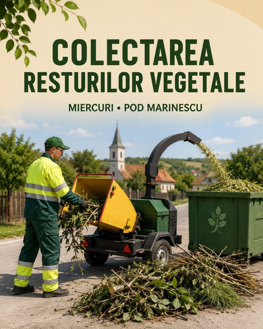 Incepand cu 1 septembrie crengile si celelalte deseuri vegetale nu vor mai fi colectate de la portile gospodariilor din Branesti