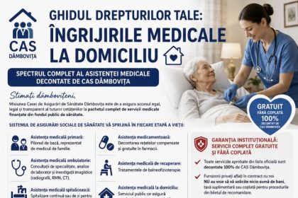 Ingrijirile medicale la domiciliu explicate de CAS Dambovita Cristina Sima Sanatatea nu se rezumara doar la spitale ci include si demnitate grija si siguranta acordate la timp direct in comunitate