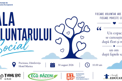 Pucioasa organizeaza prima editie a Galei Voluntarului Social Tineri din Romania si Republica Moldova vor fi recompensati pentru contributia lor in comunitate
