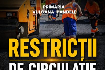 Restrictii de circulatie marti in Vulcana Pandele Se realizeaza asfaltarea DJ 712 in apropierea Primariei