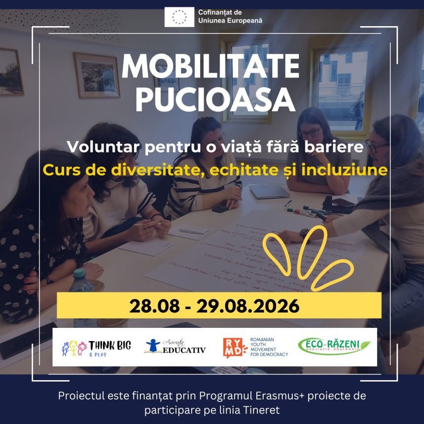 Tinerii din Dambovita se pot inscrie la un curs gratuit despre incluziune si voluntariat organizat in Pucioasa