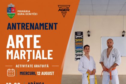 antrenamente gratuite de arte martiale pentru copii si adolescenti din gura ocnitei
