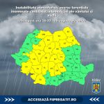 cod galben de furtuni in dambovita vijelii grindina si ploi torentiale pana miercuri dimineata