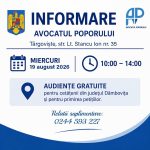 reprezentantii avocatului poporului ofera si in aceasta luna audiente gratuite la targoviste cand pot dambovitenii sa depuna petitii