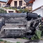 Accident rutier în Lazuri! Un tânăr s-a răsturnat cu mașina!