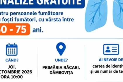 Analize gratuite la Răcari: CT toracic, consultație și spirometrie pentru fumători