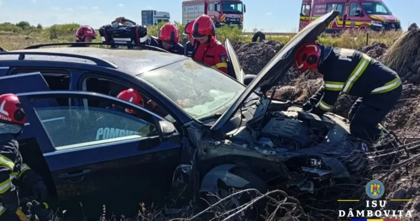 DÂMBOVIȚA: Accident rutier grav pe A1, la km 72! Intervenție SMURD