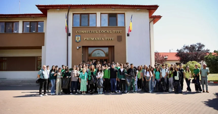 Elevii din Titu au ieșit din clase pentru o lecție de responsabilitate și curățenie