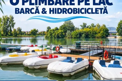 Evadare de toamnă la Târgoviște: plimbări cu barca pe lacul de lângă Complexul de Natație