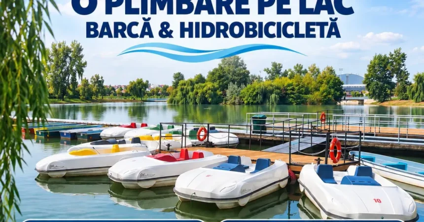 Evadare de toamnă la Târgoviște: plimbări cu barca pe lacul de lângă Complexul de Natație
