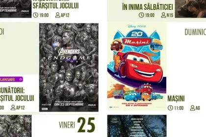 Programul proiecțiilor de film la Cinema Independența, în perioada 21
